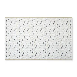 Tafelkleed paashaas - wit/goud/zwart - papier - 138x220 cm