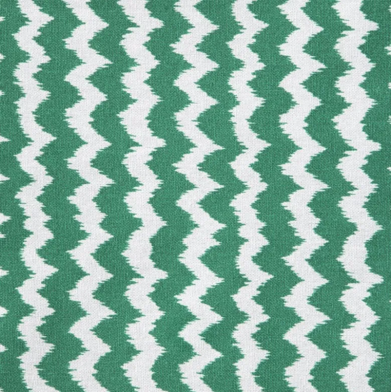 Tafelkleed zigzag - groen/wit - 140x240 cm