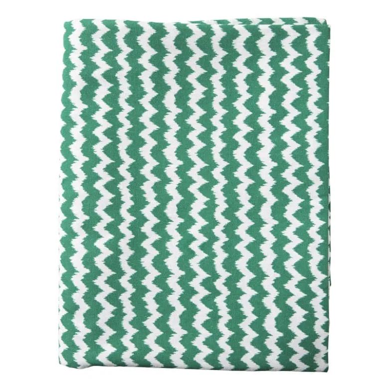 Tafelkleed zigzag - groen/wit - 140x240 cm