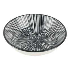 Tapas sausschaaltje Sevilla - zwarte lijnen - ø9x2,5 cm
