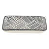Tapas schaaltje Sevilla rechthoekig - zwarte streepjes - 12,5x6x5 cm