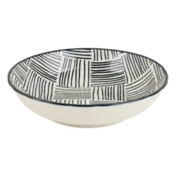 Tapas schaaltje Sevilla - zwarte streepjes - ø14x3,5 cm
