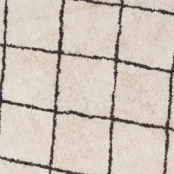 Tapijt berber rond - zwart/beige - ø120 cm