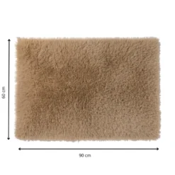 Tapijt hoogpolig - bruin - 60x90 cm
