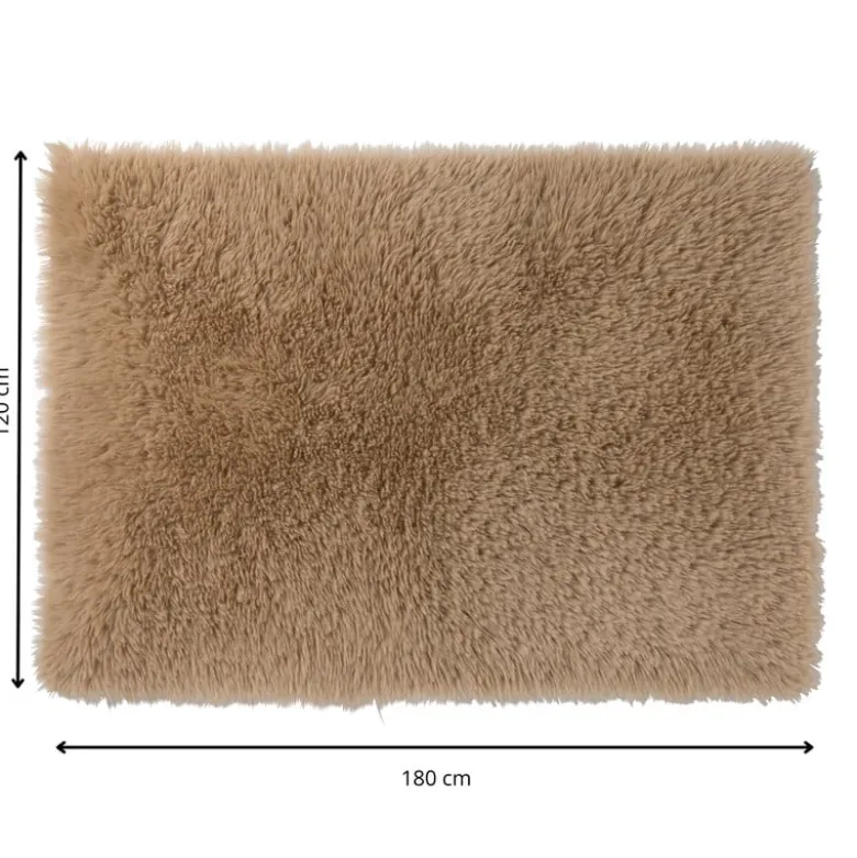 Tapijt hoogpolig - bruin - 120x180 cm