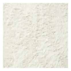 Tapijt hoogpolig rond - wit - ø120 cm
