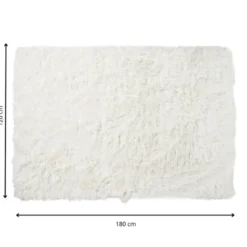 Tapijt hoogpolig - wit - 120x180 cm