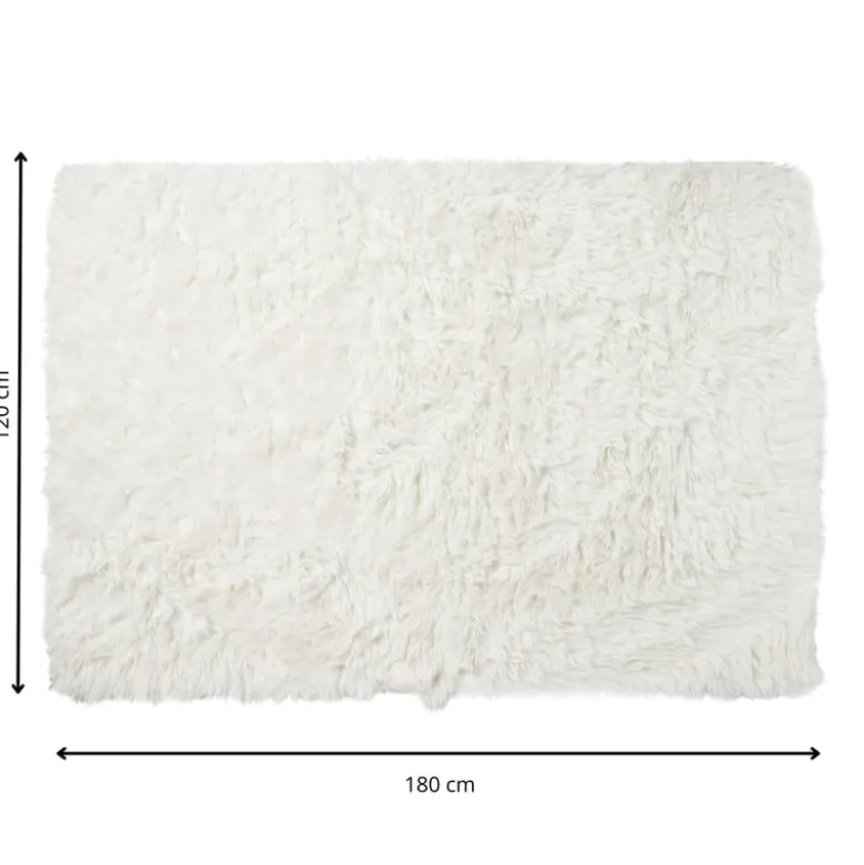 Tapijt hoogpolig - wit - 120x180 cm