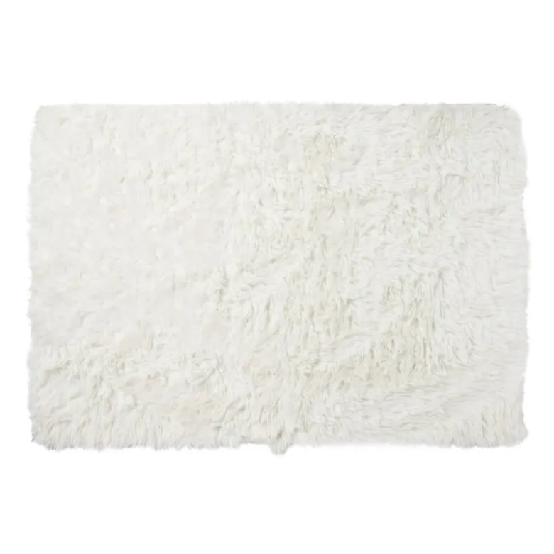 Tapijt hoogpolig - wit - 120x180 cm