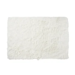 Tapijt hoogpolig - wit - 60x90 cm