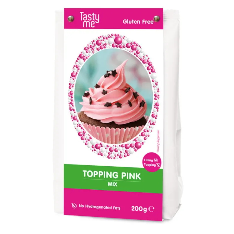Tasty Me topping cream - roze - 200 gram