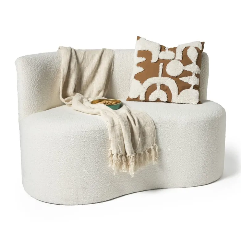 Teddy loveseat fauteuil - wit - 71x120x71 cm