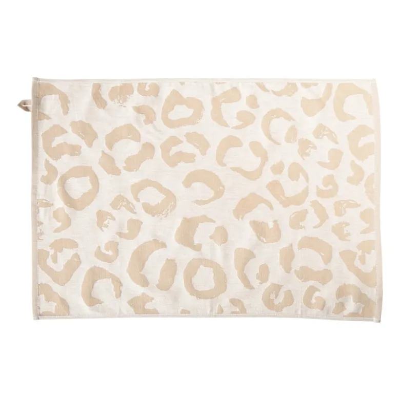 Theedoek animal - beige/bruin - 50x70 cm