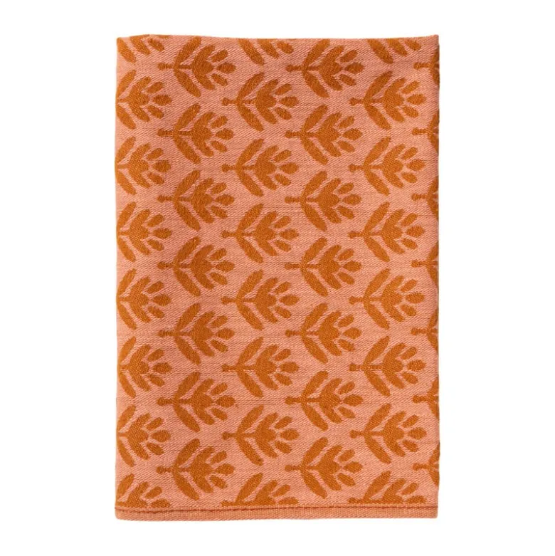 Theedoek palmboom - roze/bruin - 50x70 cm