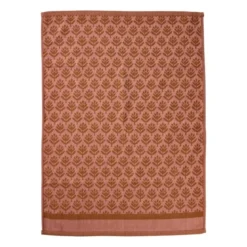 Theedoek palmboom - roze/bruin - 50x70 cm