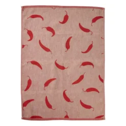 Theedoek pepers - rood/groen - 50x70 cm
