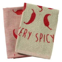 Theedoek pepers - rood/groen - 50x70 cm