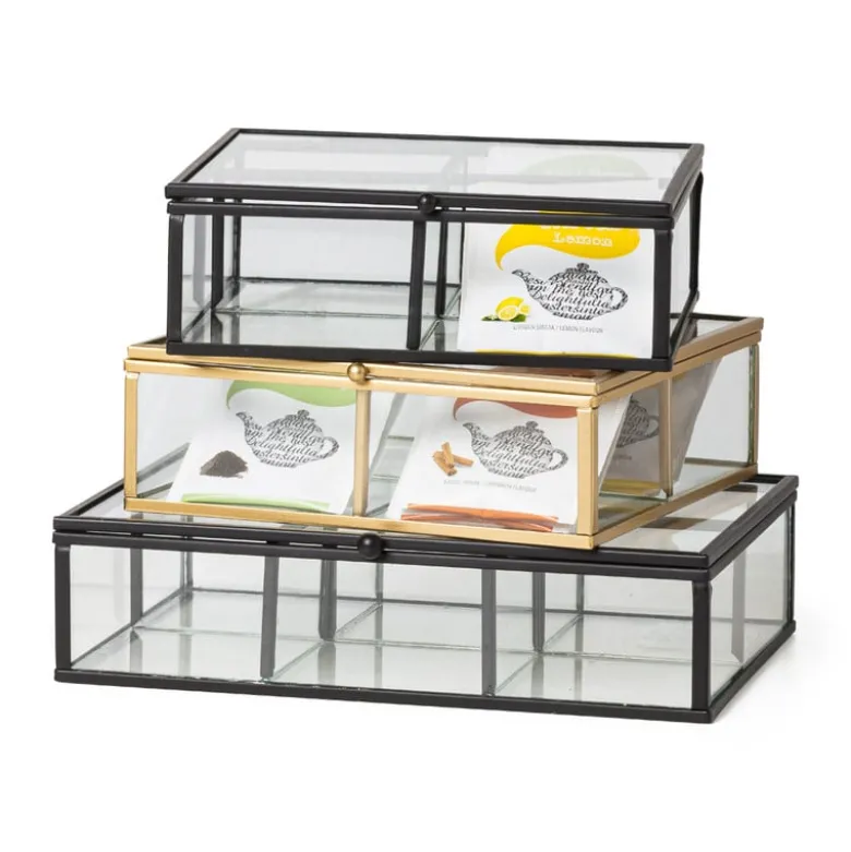 Theedoos - 15x15x5.5 - zwart