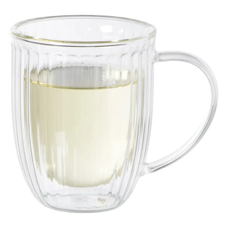 Theeglas dubbelwandig ribbel - 250 ml - glas
