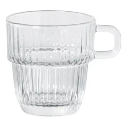 Theeglas ribbel met oor laag - 250 ml