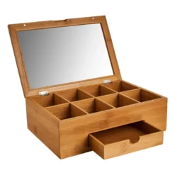 Theekist bamboe met 8 vakken - 30x20x10 cm