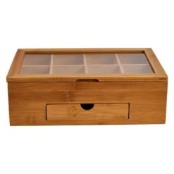 Theekist bamboe met 8 vakken - 30x20x10 cm