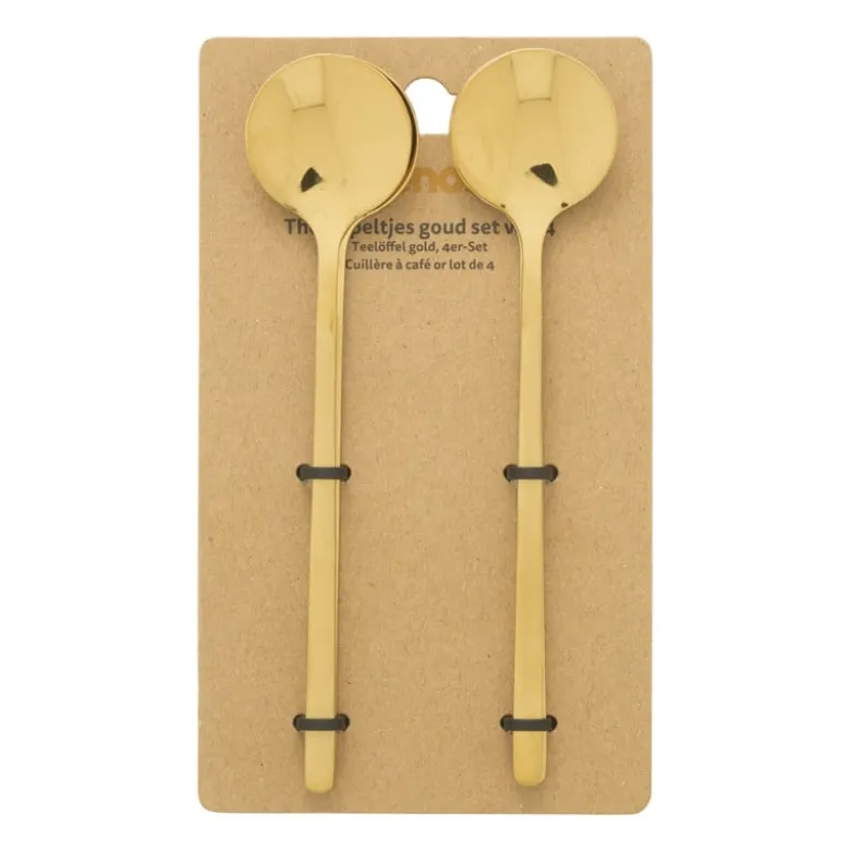 Theelepel goud - set van 4 - 13 cm