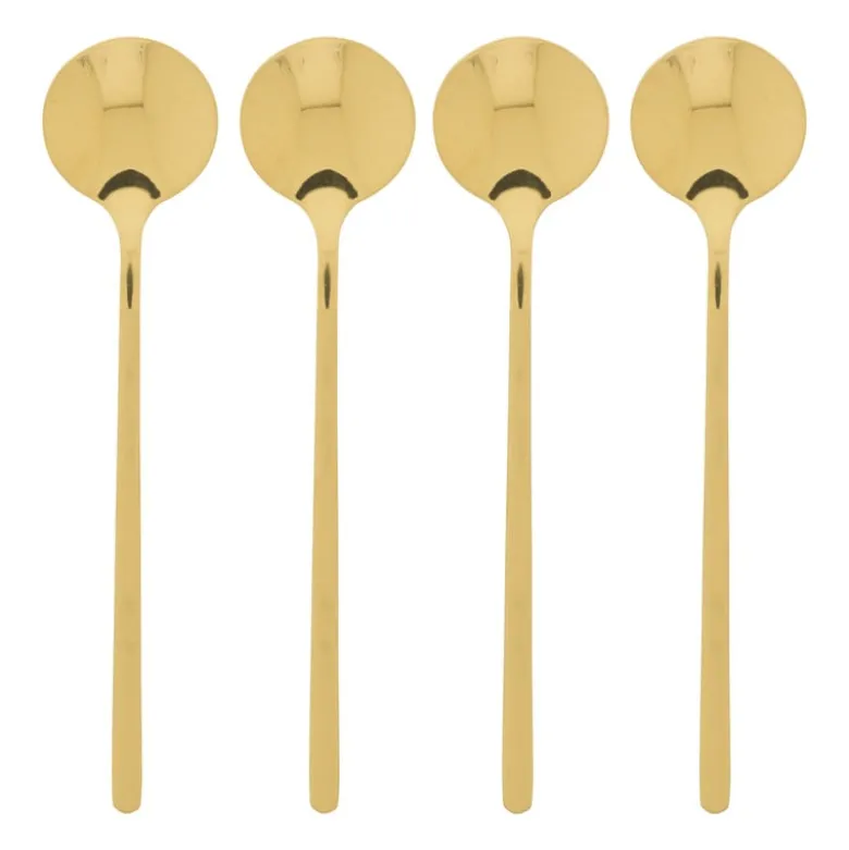 Theelepel goud - set van 4 - 13 cm