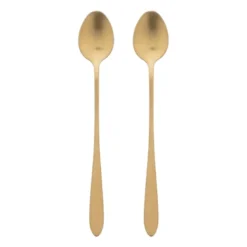 Theelepels lang - goudkleurig - set van 2