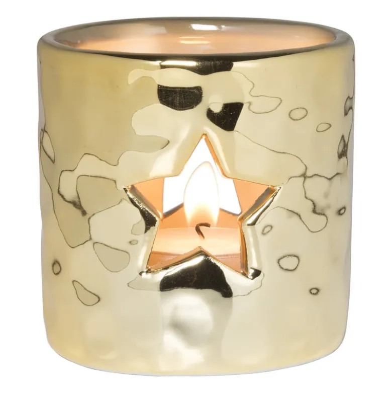 Theelichthouder goud - diverse varianten - ø7.8x7.6 cm