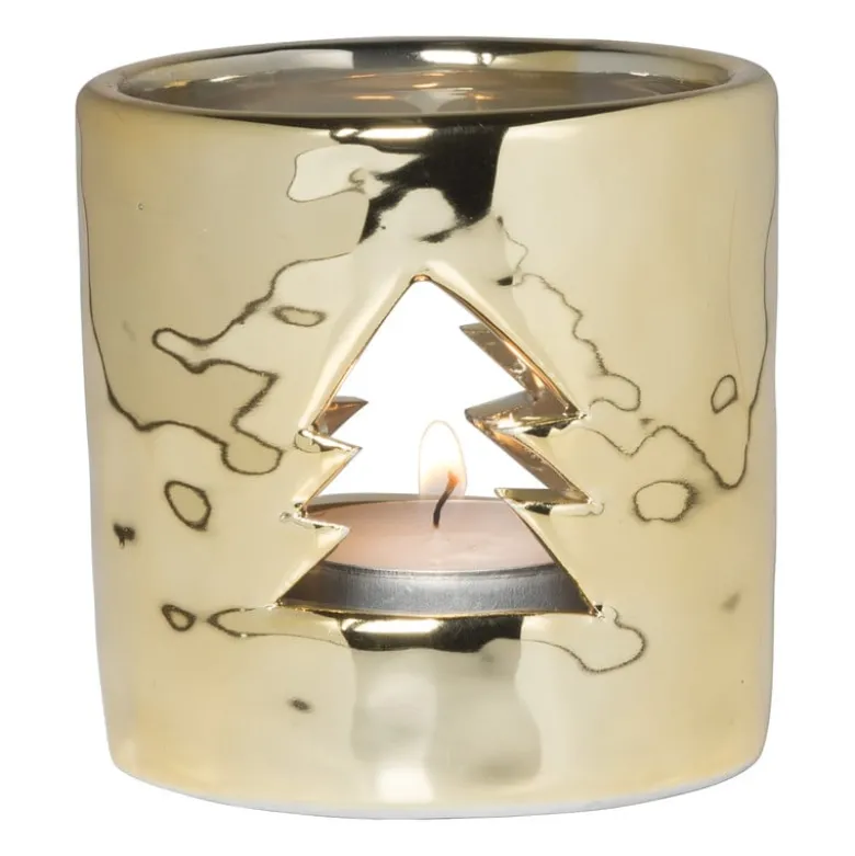 Theelichthouder goud - diverse varianten - ø7.8x7.6 cm
