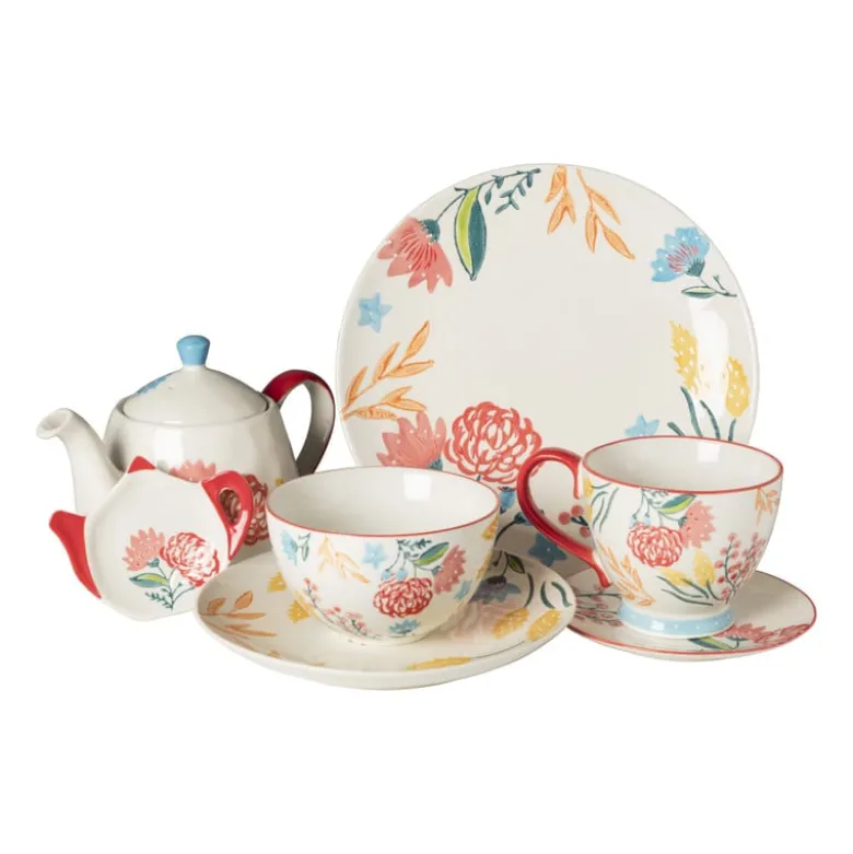 Theepot bloemen - multikleur - 750 ml