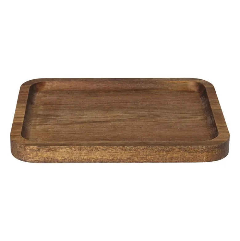 tray acacia klein - bruin - 14x18x1.5 cm