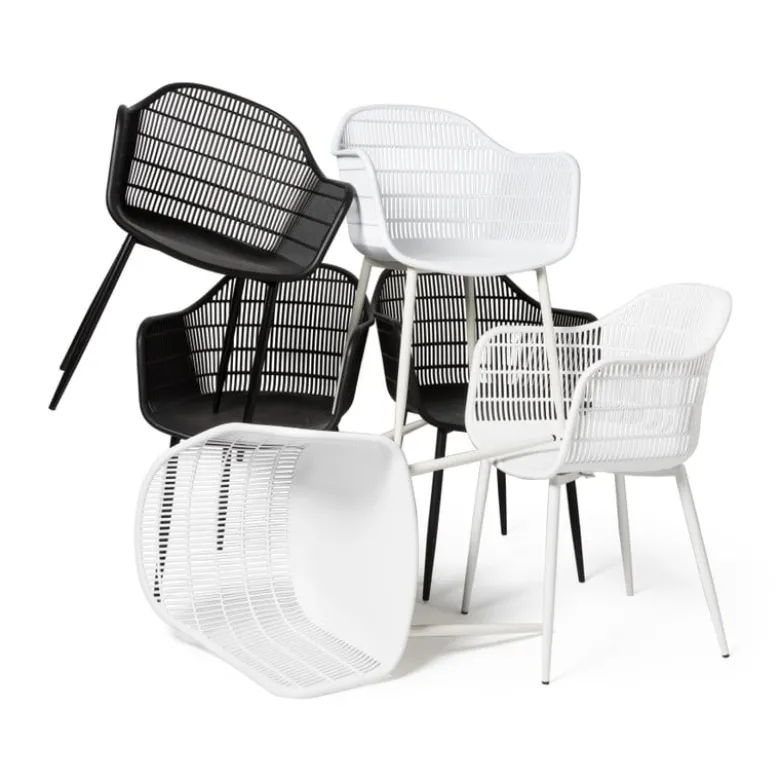 Tuinstoel elisa - zwart - 63x53x85 cm