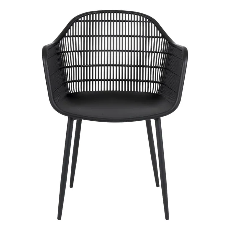 Tuinstoel elisa - zwart - 63x53x85 cm