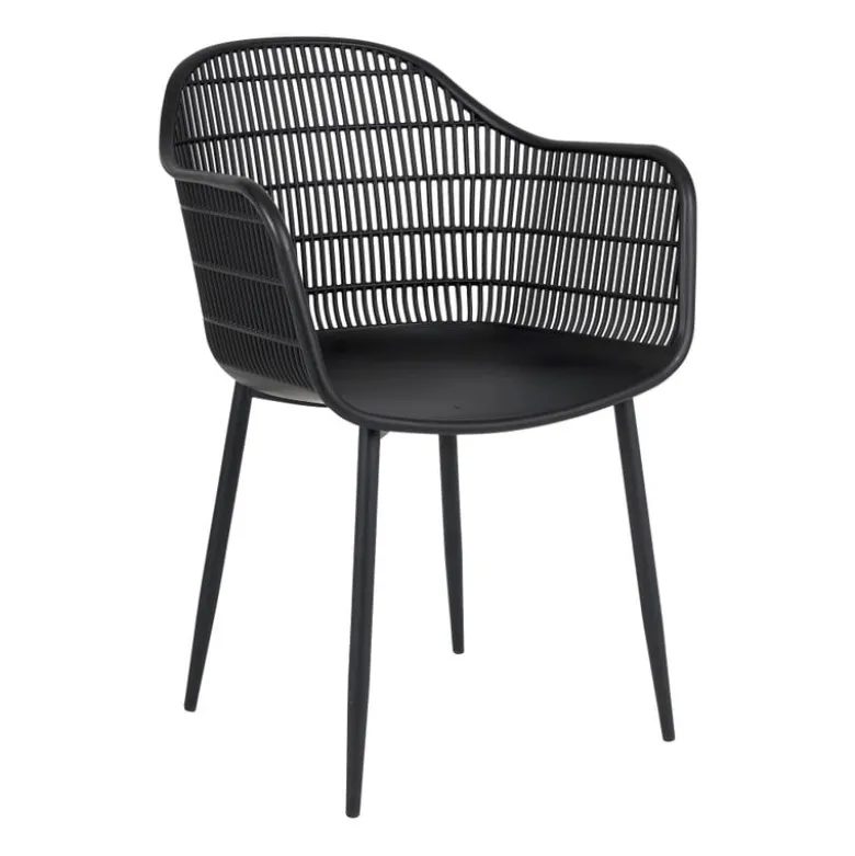 Tuinstoel elisa - zwart - 63x53x85 cm