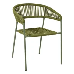 Tuinstoel gevlochten Capri met armleuning - groen