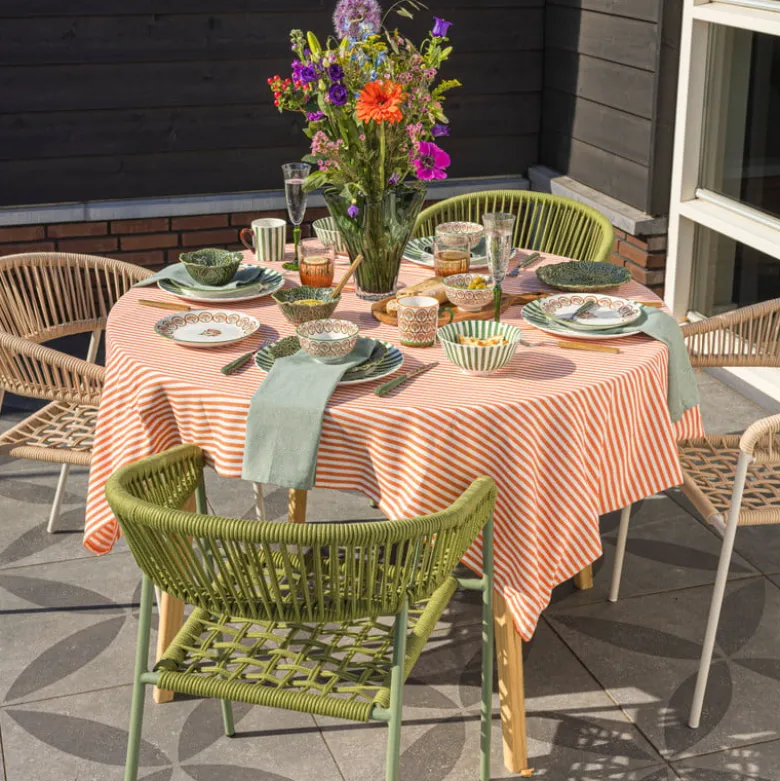 Tuinstoel gevlochten Capri met armleuning - groen