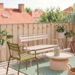 Tuinstoel met armleuning Napoli - groen - 83x55x48 cm