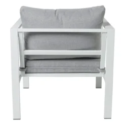 Tuinstoel Tenerife met kussens - wit/grijs - 64x70x74 cm
