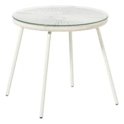 Tuintafel Hawaii - beige/transparant - ø45x42 cm