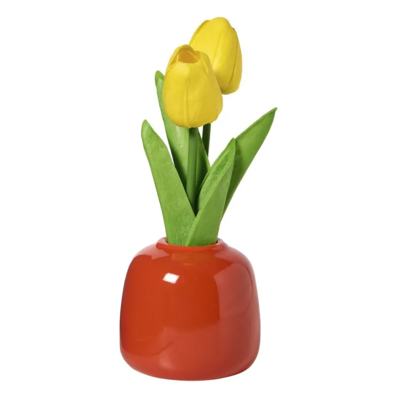 Tulpen in vaasje - diverse varianten - ø7x18 cm