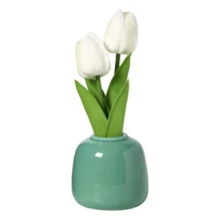 Tulpen in vaasje - diverse varianten - ø7x18 cm