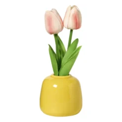 Tulpen in vaasje - diverse varianten - ø7x18 cm