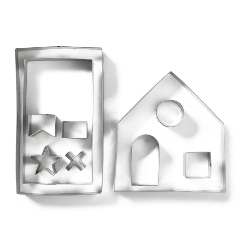 Uitsteekvormpjes gingerbread huis - set van 10