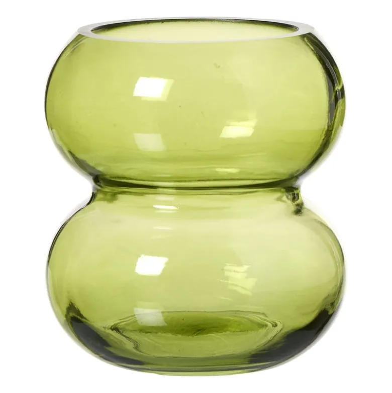 Vaas 2 bollingen - groen - ø8x8.5 cm