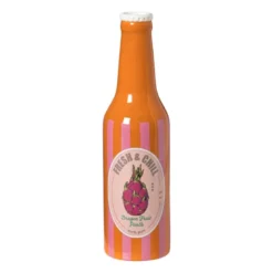 Vaas flesje dragonfruit - roze/oranje - ø6.5x24 cm