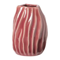 Vaas gedraaid - rood - ø13.4x17 cm
