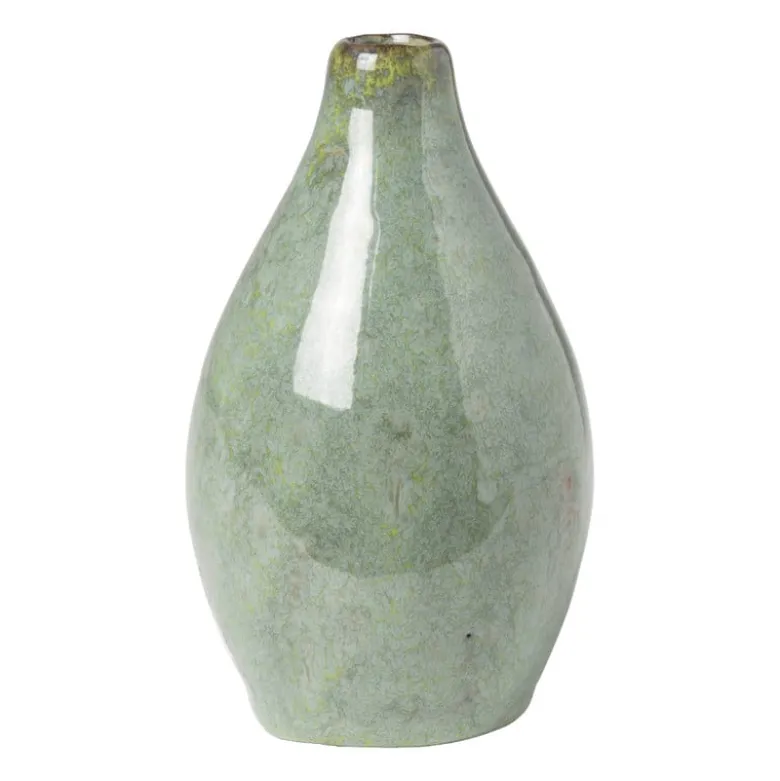 Vaasje groen - lang - ø7.5x12 cm