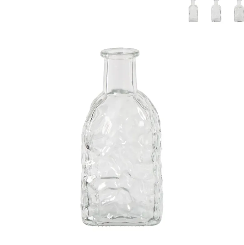 Vaasje mini - transparant - 6.5x6.5x13.5 cm - diverse varianten